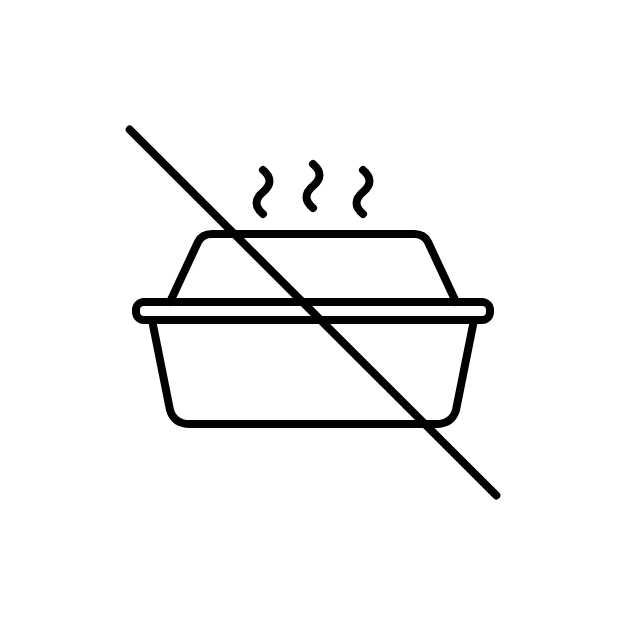 Symbol durchgestrichener Essensbehälter